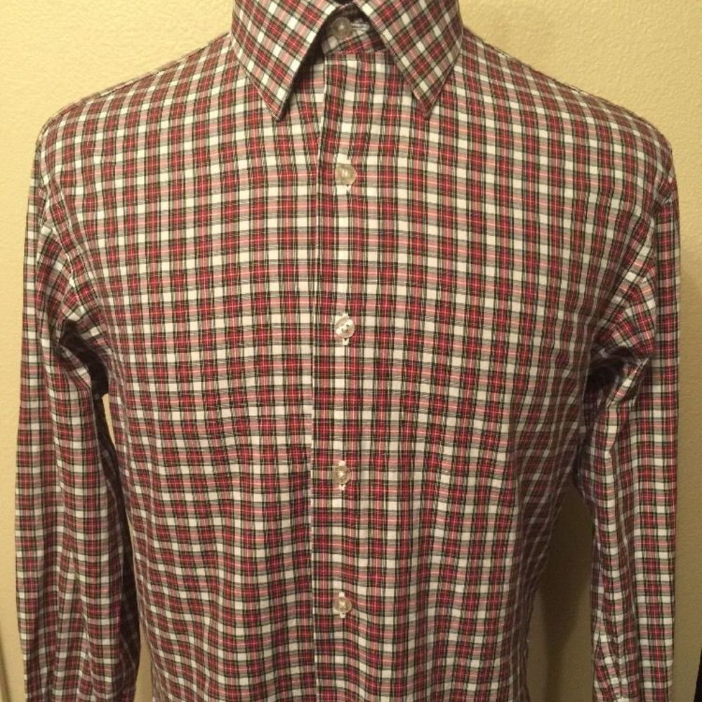 KOI by David August Shirt Size 27 Plaid Cotton